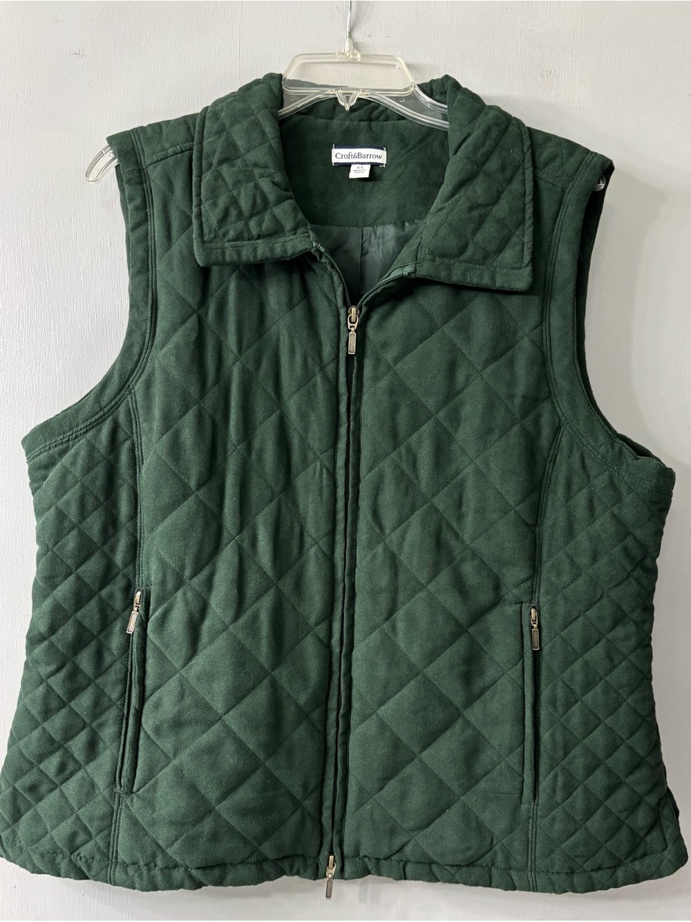 croft & barrow Quilted Sleeveless Vest - Dark Green